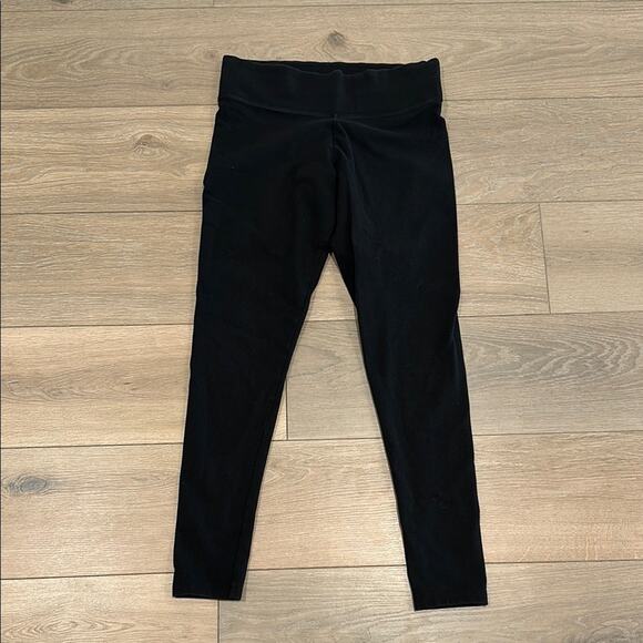 VICTORIAS SECRET PINK Black Cotton High Rise Wide Waistband Leggings Size Medium - Picture 1 of 9